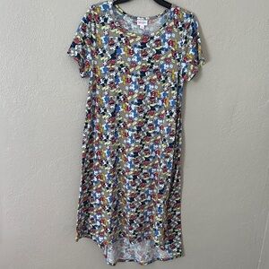 Womens LuLaRoe Disney Collection Mickey Mouse T-shirt Stretch Dress Small Summer